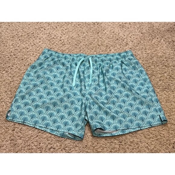 Bearbottom Men Turquoise Shell Stretch Swim Trunks Lined 5.5 Inseam Size XXL EUC - Picture 1 of 4